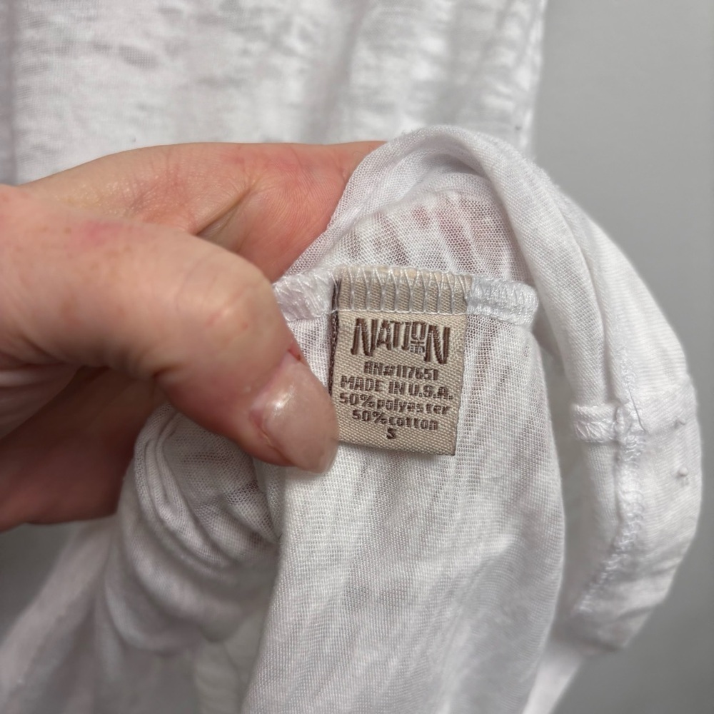 Nation LTD White Burnout Tee Shirt - Picture 7 of 8